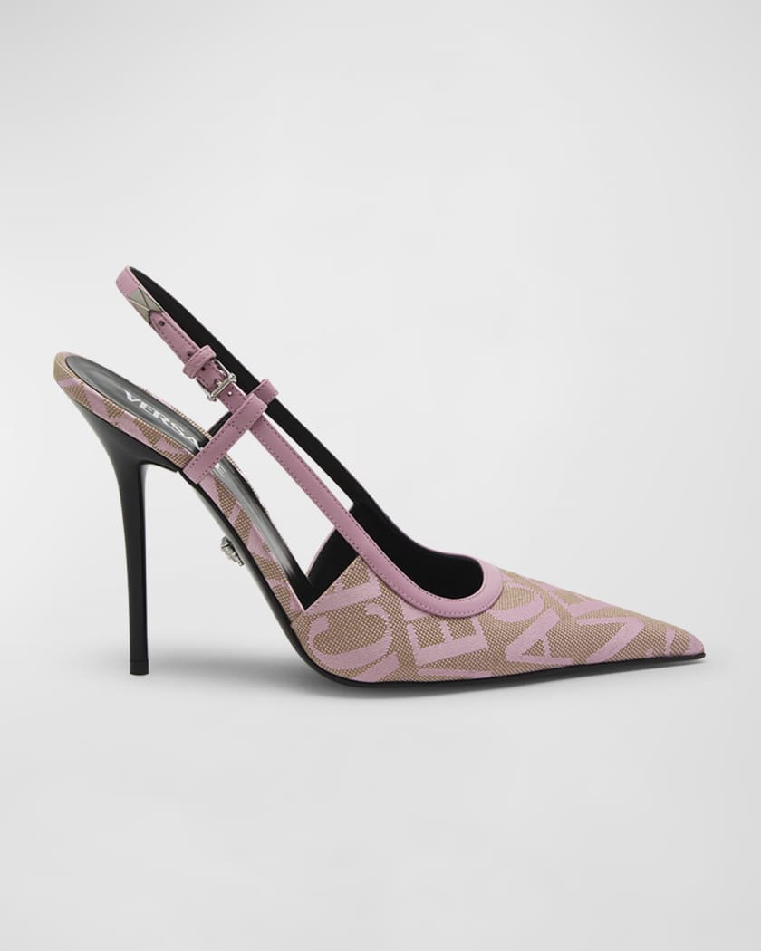 Versace Allover slingback pumps in pink - Versace