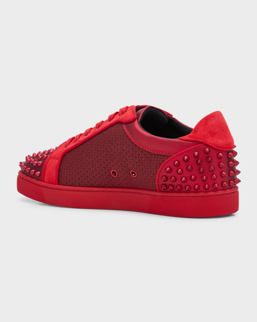 Christian Louboutin Men's Seavaste 2 Red Sole Low-top Sneakers White/White Mat