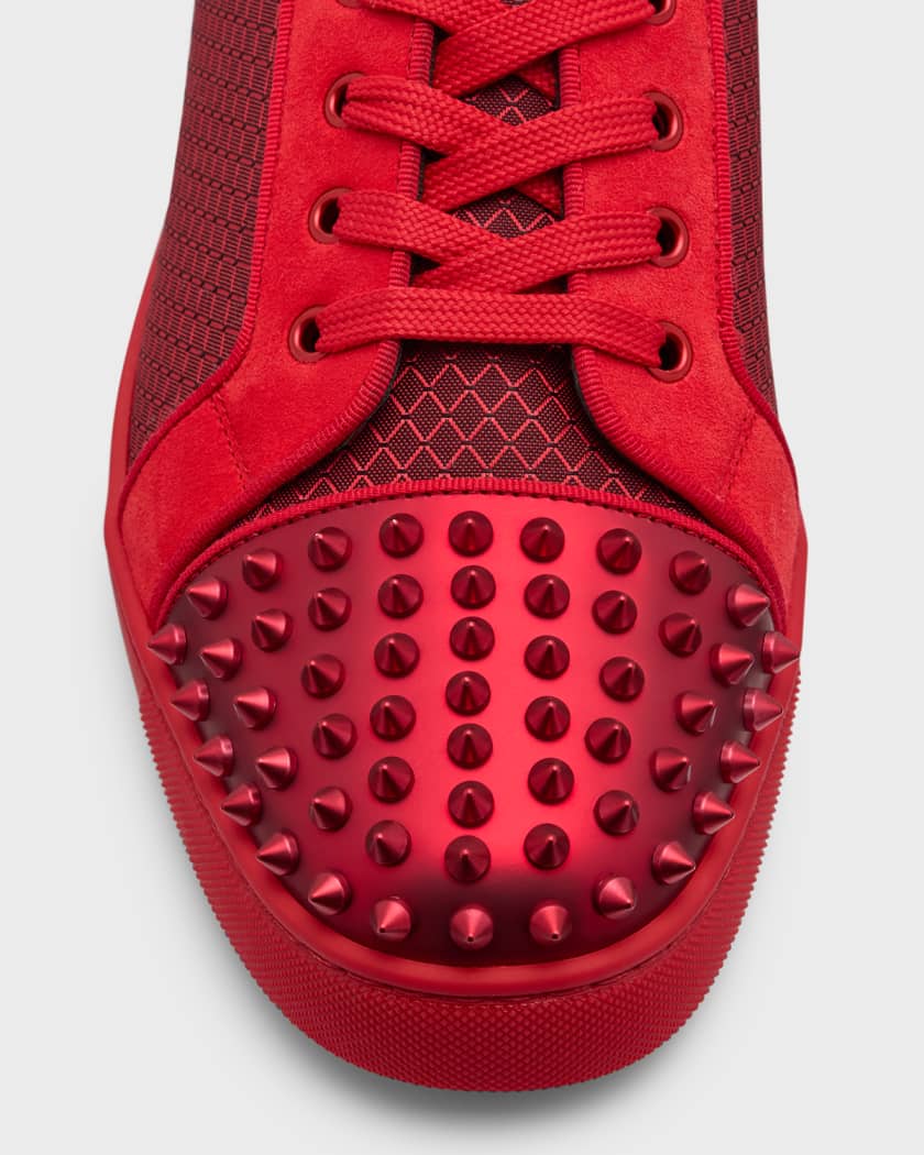 Christian Louboutin - Men - Louis Junior Spikes Cap-Toe Leather Sneakers Red - EU 44