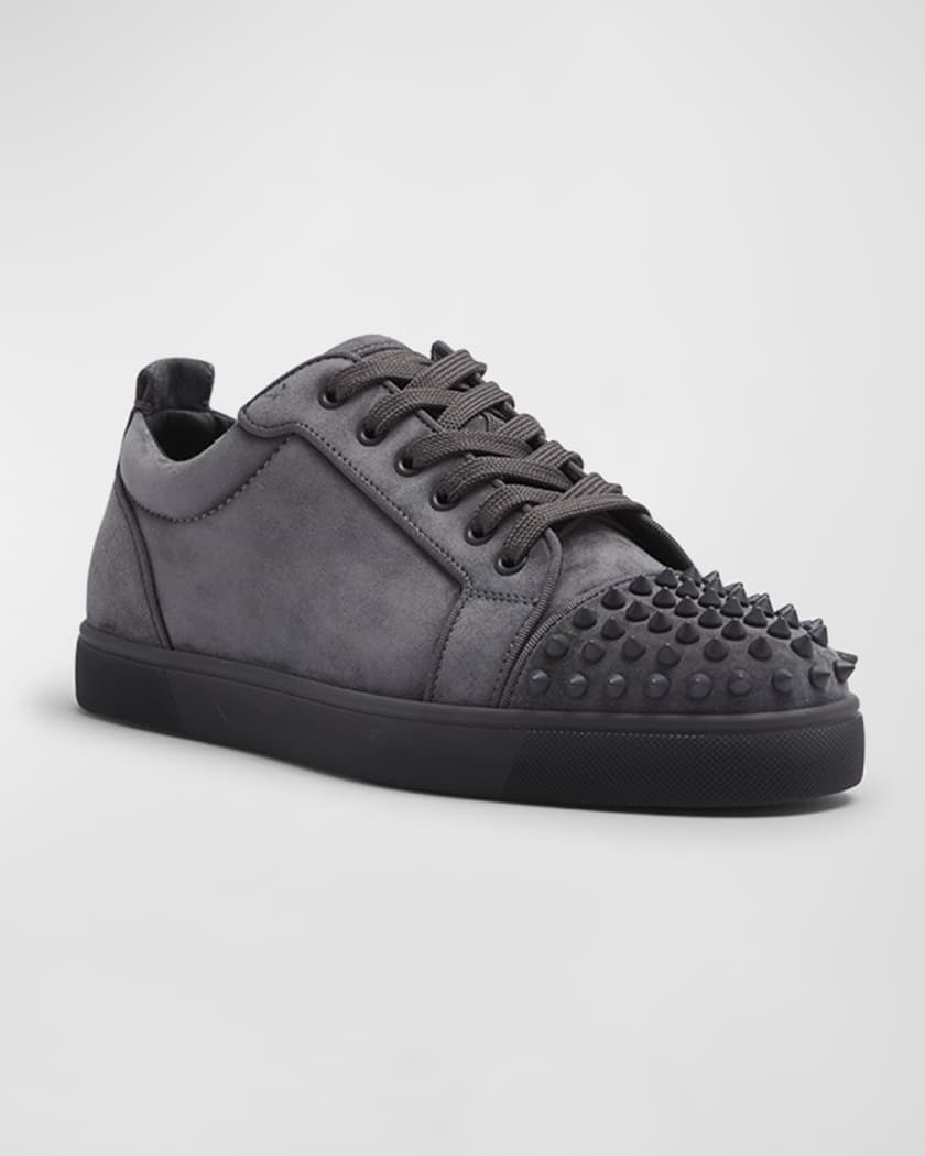 Christian Louboutin - Authenticated Louis Junior Spike Trainer - Suede Black For Man, Never Worn