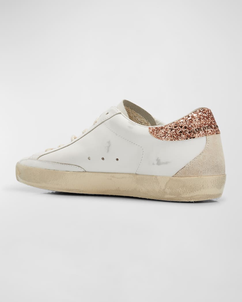 Golden goose superstar distressed glittered leather sneakers 2025