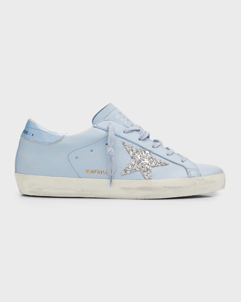 Golden Goose Superstar Leather Glitter Low Top Sneakers Neiman