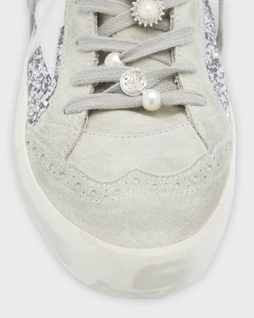 Silver glitter mid store star golden goose