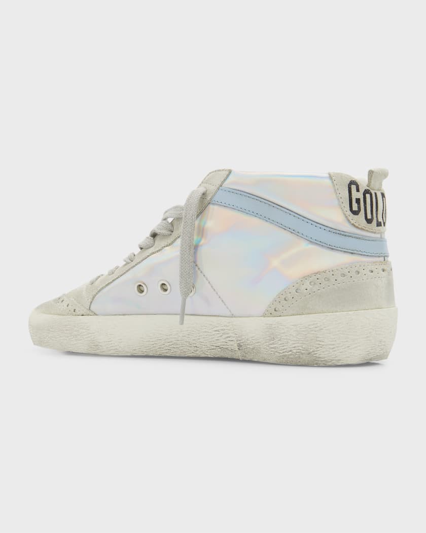 Golden Goose Mid Star Iridescent Glitter Wing-Tip Sneakers | Neiman Marcus