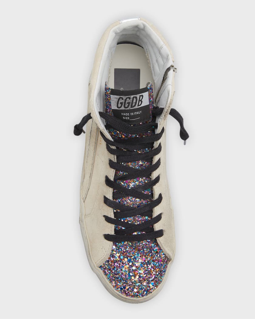 Golden goose glitter slide store