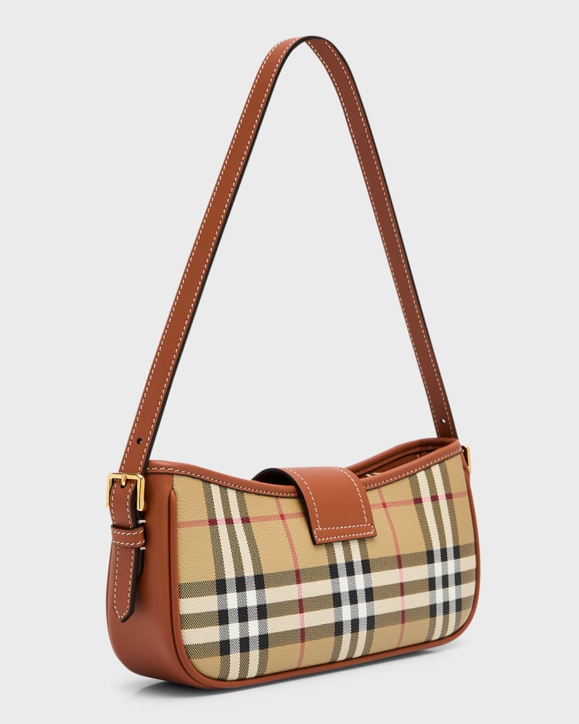 BURBERRY PALE PINK NOVA CHECK SHOULDER BAG