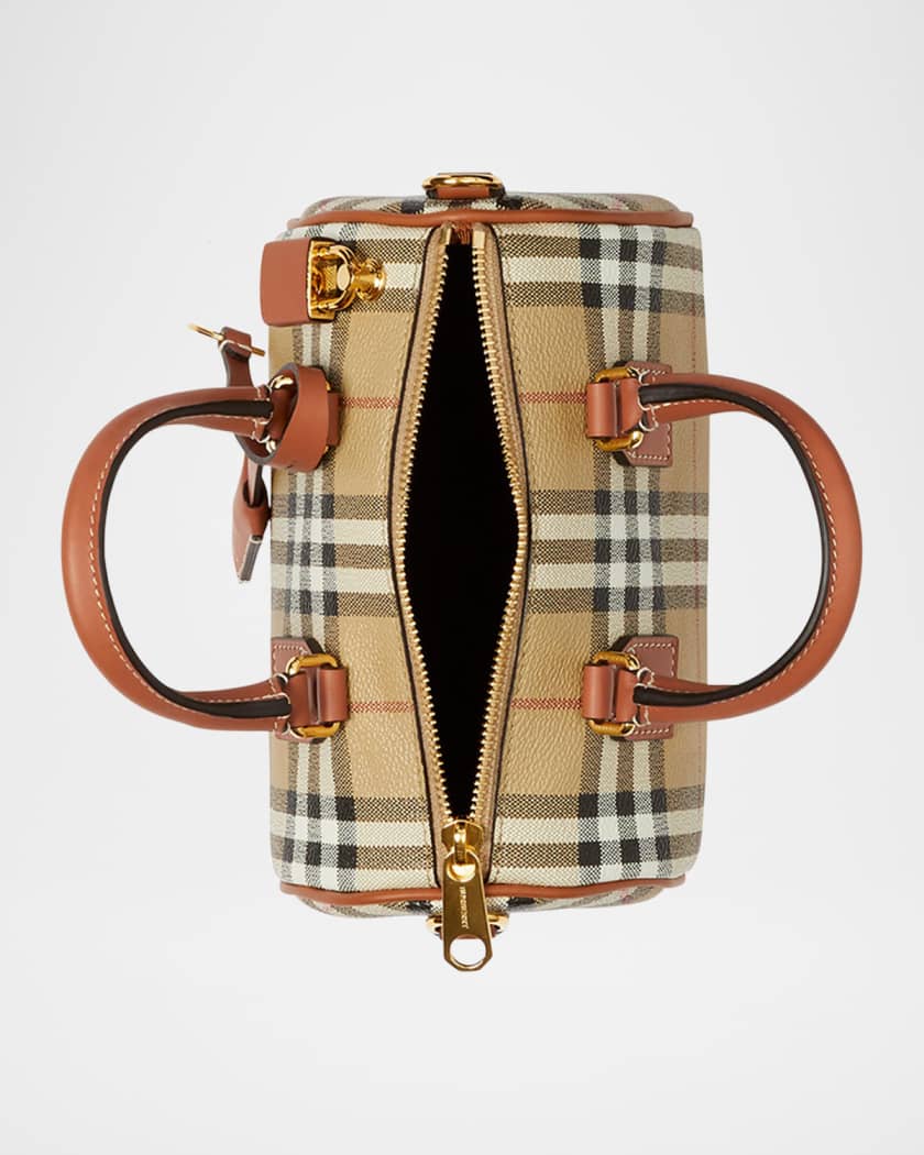 Burberry check bowling bag clearance