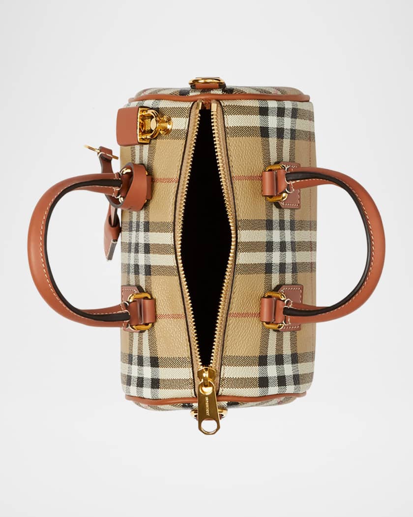 Burberry Checked Pattern Bowling Bag in Brown