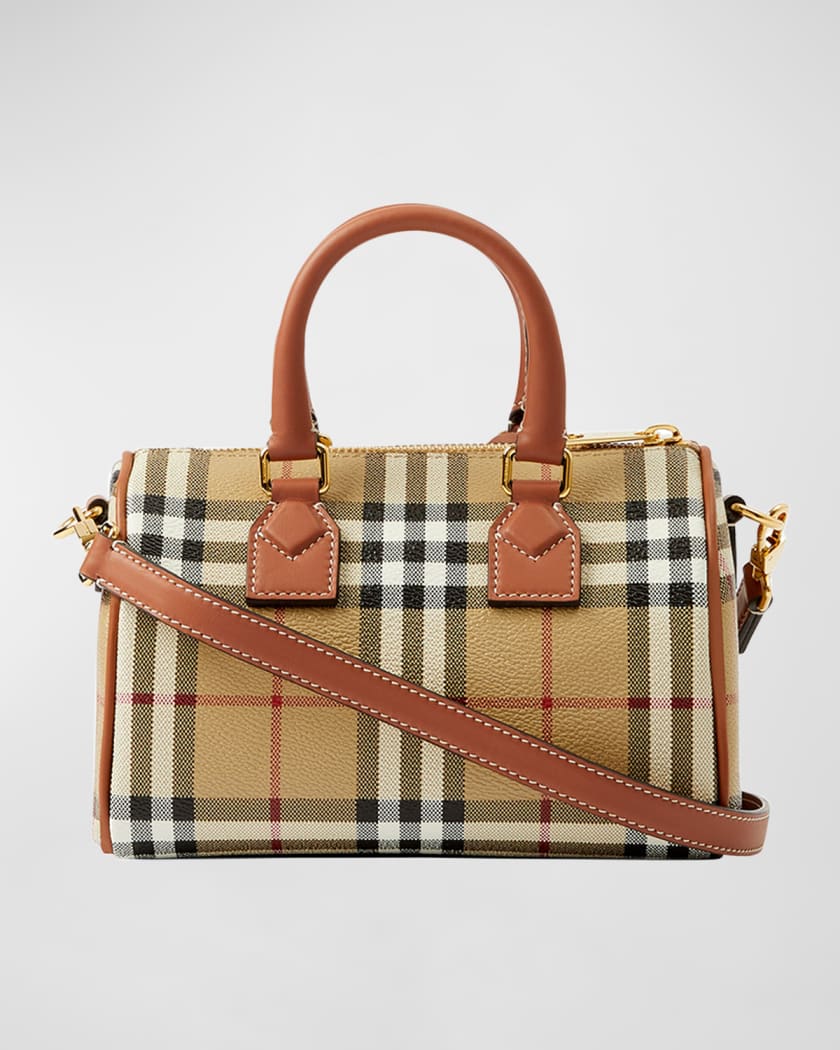 Burberry Haymarket Check Bowling Bag in Very Good Condition