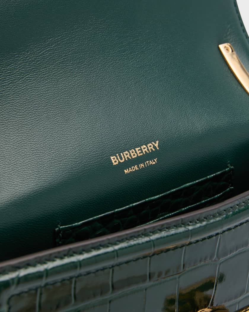 Burberry + Medium Striped Embossed Leather TB Bag