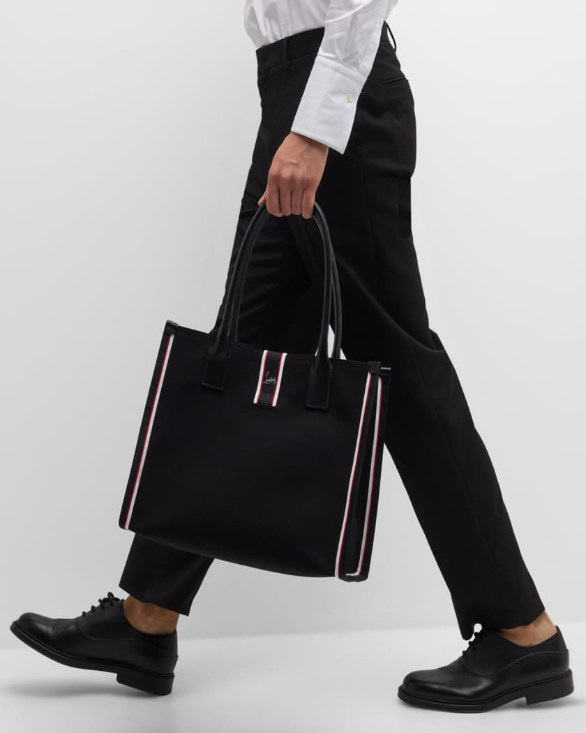 CHRISTIAN LOUBOUTIN: Nastroloubi bag in canvas - Black