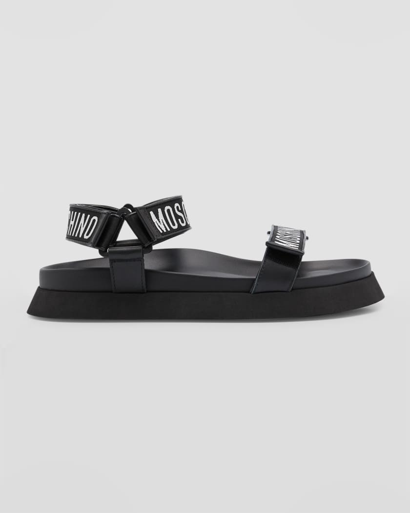 Moschino Men's Logo Grip Strap Sandals