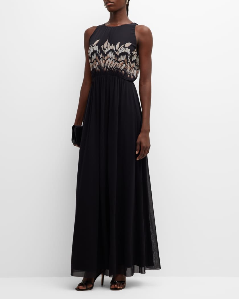 Fuzzi Sleeveless A Line Tulle Maxi Dress Neiman Marcus