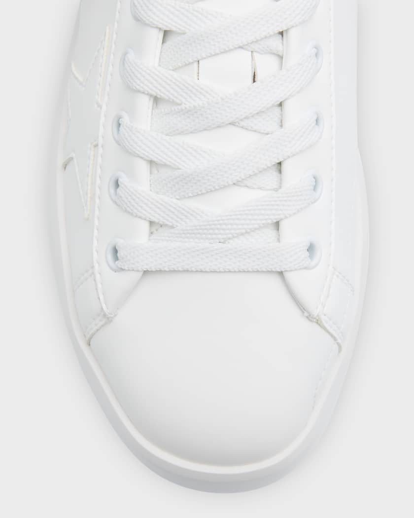 Fashion Designer Monogram Sneaker, Lace-Up Vegan Leather Classic