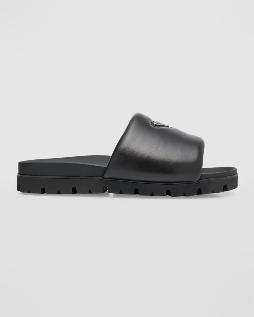 Pursuit Flat Leather Slide Sandals Selling Discounted ...