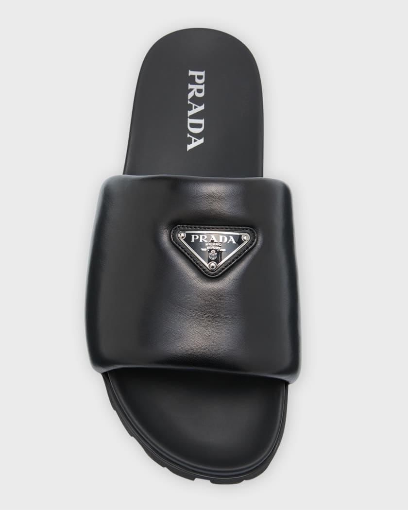 Prada triangle-logo sandals - Black