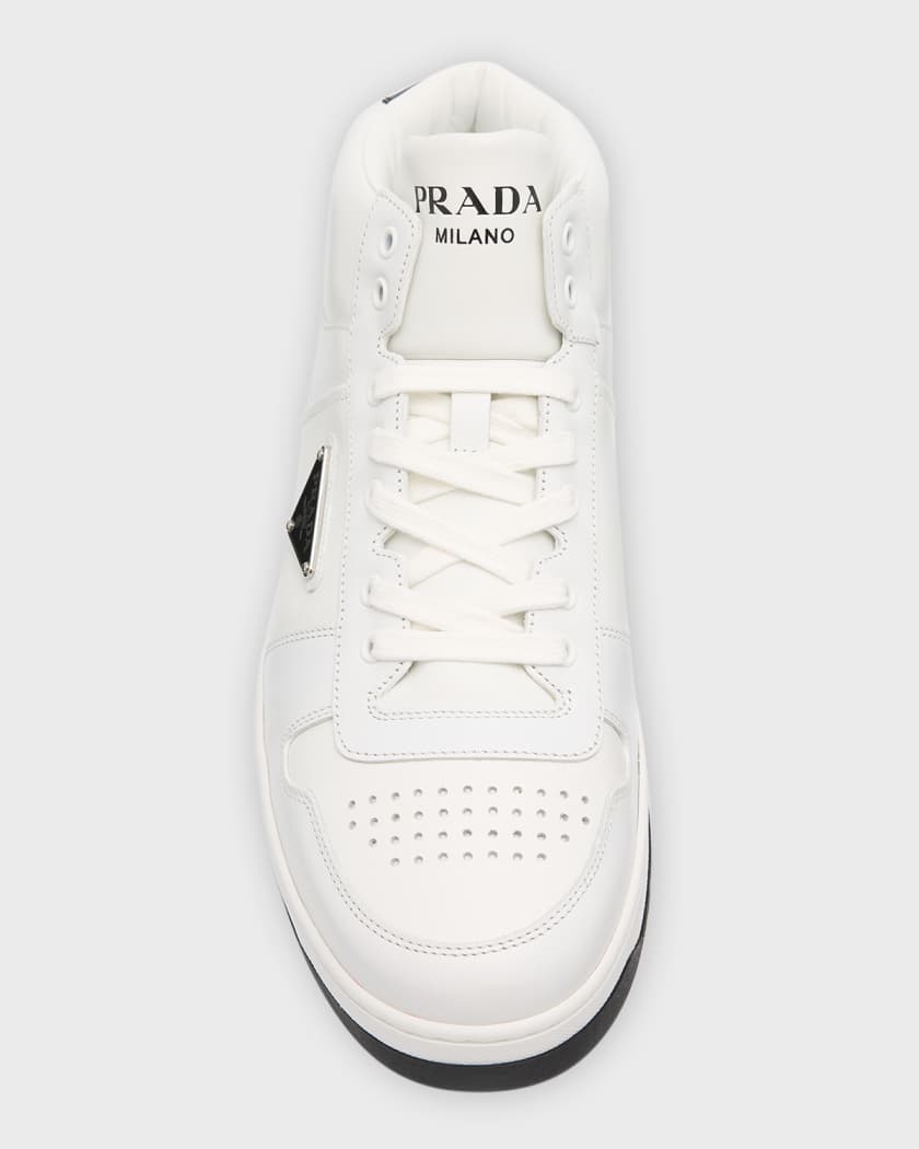 Prada Men s Downtown Vitello High Top Sneakers Neiman Marcus