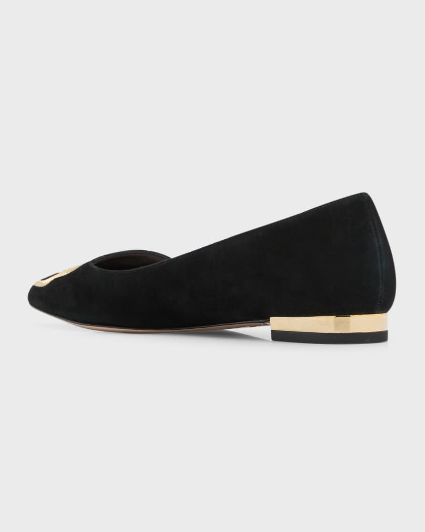 Sophia Webster Butterfly Embroidered Suede Ballerina Flats Neiman Marcus