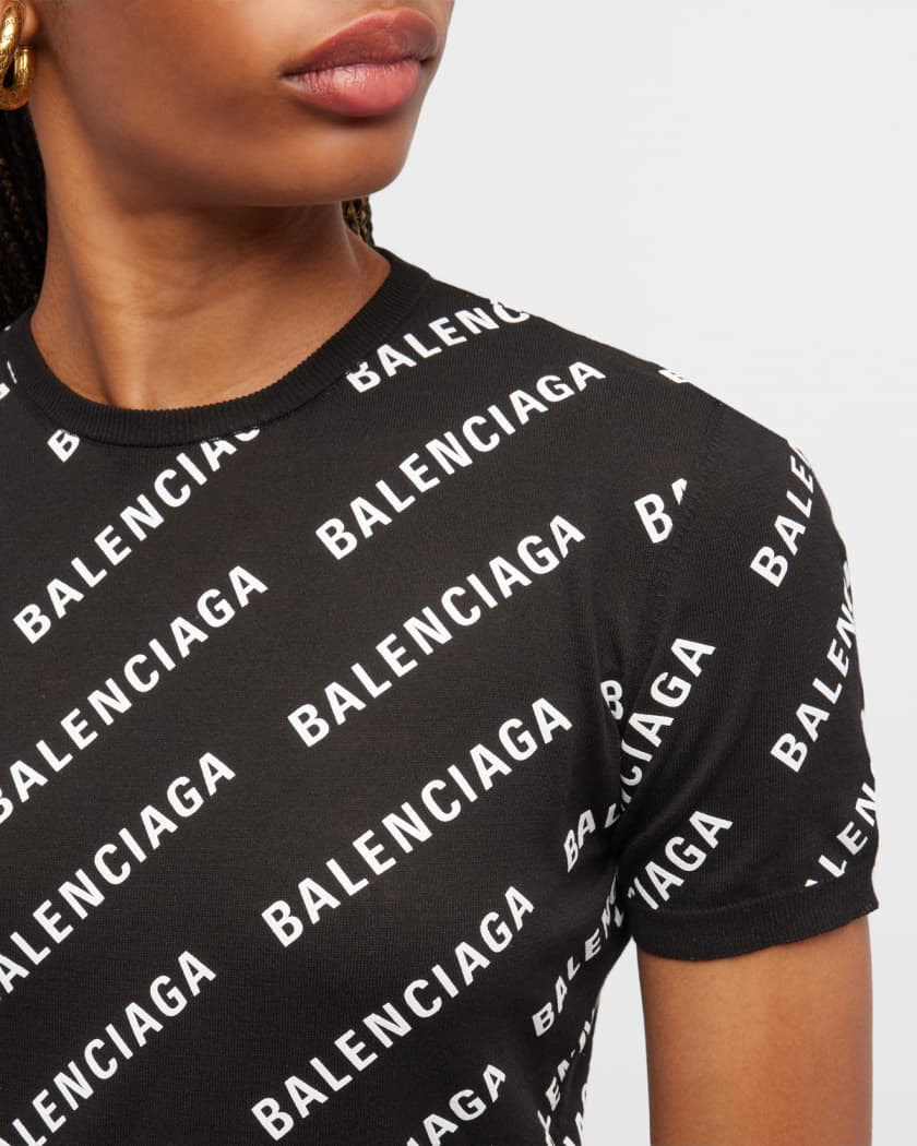 Balenciaga Women's Mini Allover Logo Top