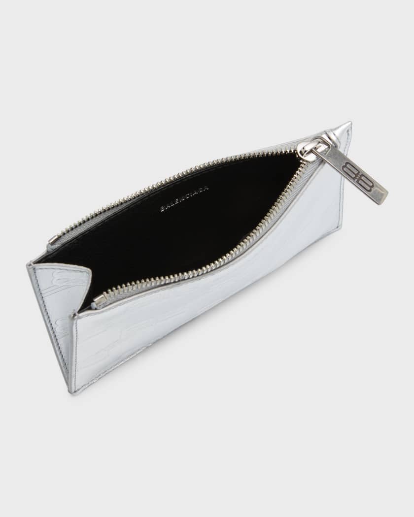 Men's Embossed Monogram Long Coin And Card Holder In Box