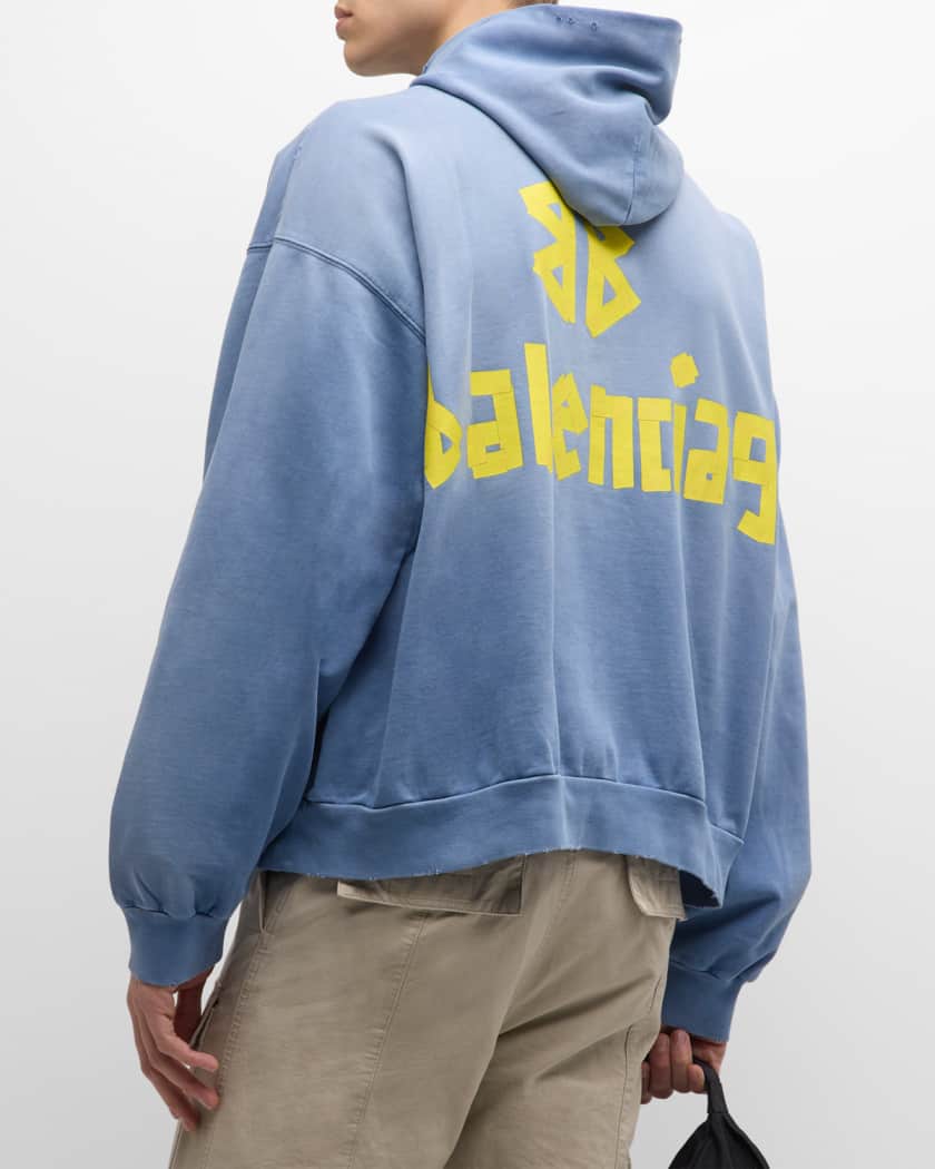 パーカー・フーディ HOODIE RIPPED POCKET NEW TAPE TYPE LARGE FIT Balenciaga Tape Type Ripped Pocket Large Fit Fleece Hoodie