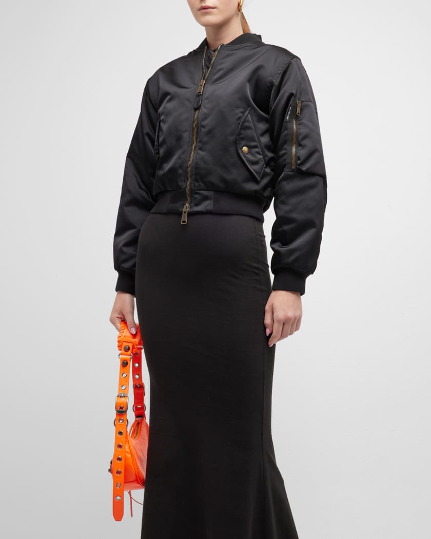 Shrunk Zip Up Bomber Jacket