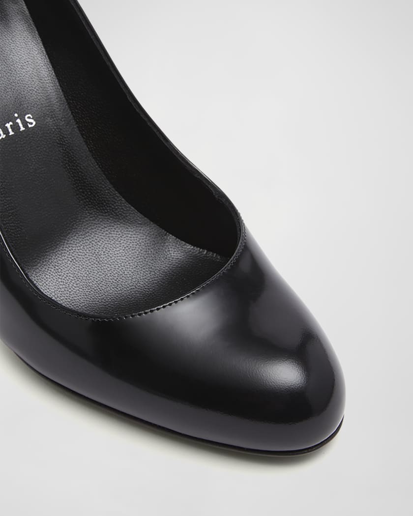 Leather slip on pumps sales