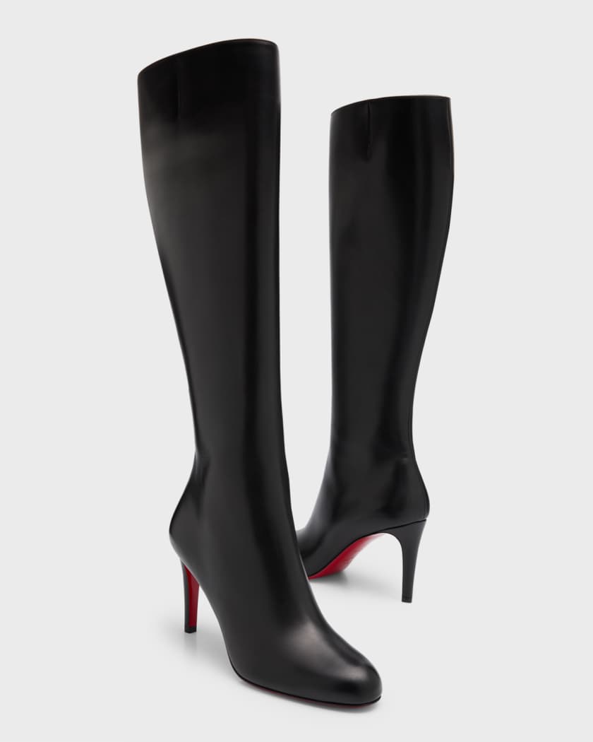 Pumppie Botta Red Sole Leather Knee High Boots