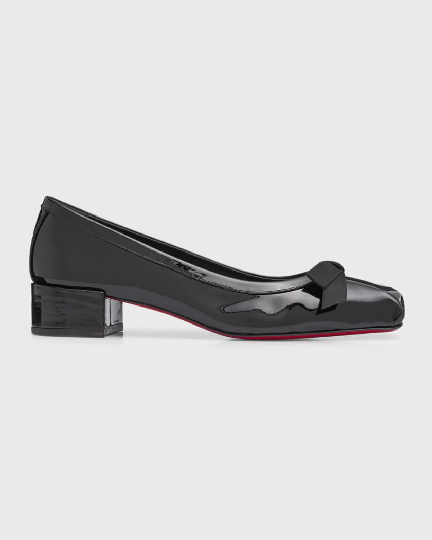 Christian Louboutin Black Decollete Classic Leather Patent Shoes Designer  Heels