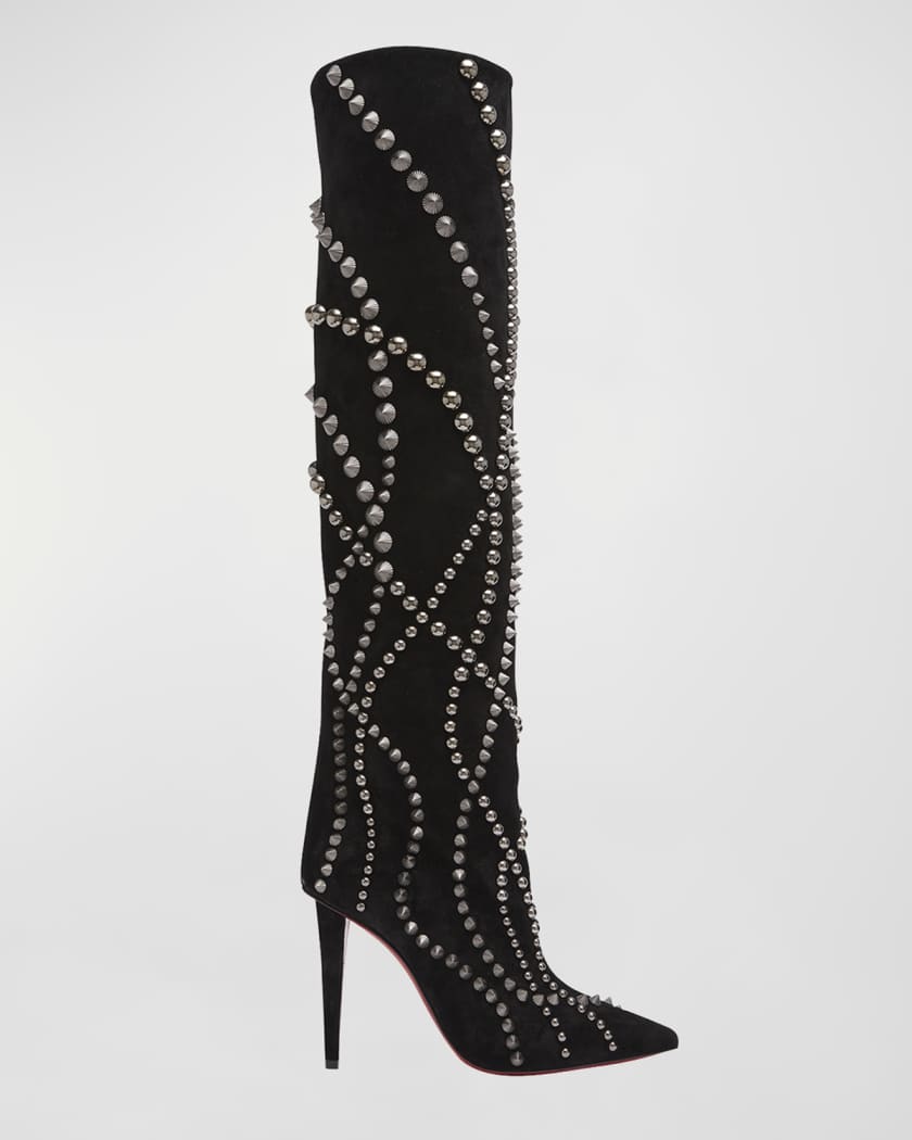 Red bottom hot sale thigh boots