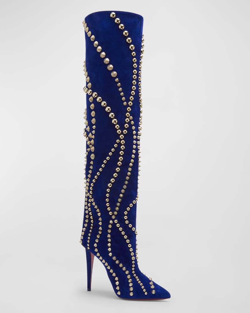 Christian Louboutin Astrilarge Botta Pika Red Sole Studded Suede