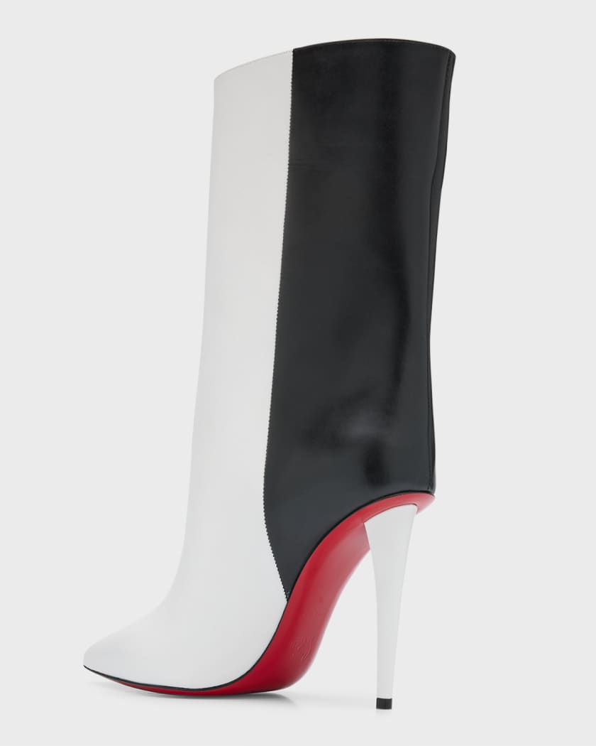 Astrilarge Red Sole Two-Tone Leather Booties