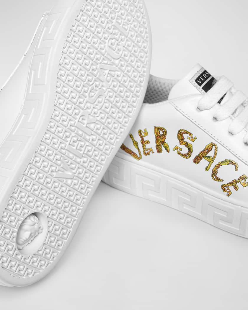 Versace Kid s Logo Print Greca Embossed Sneakers Toddlers