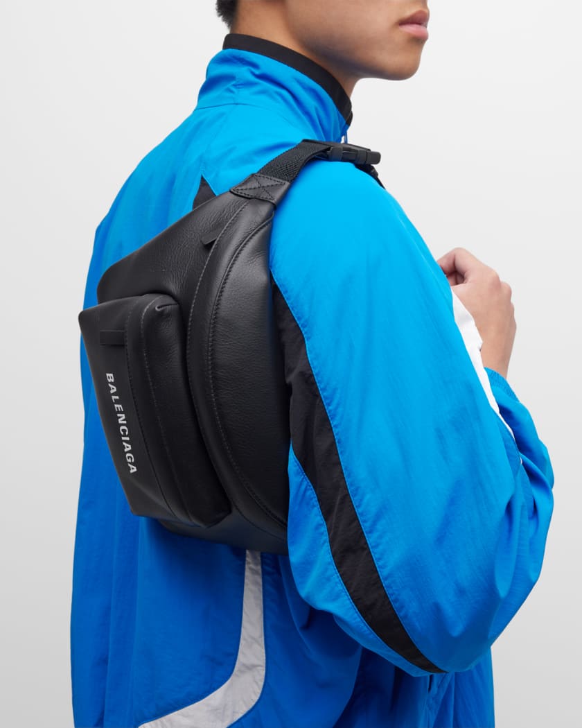 Balenciaga Men's Superbusy Leather Multi-Pocket Sling Bag, Large