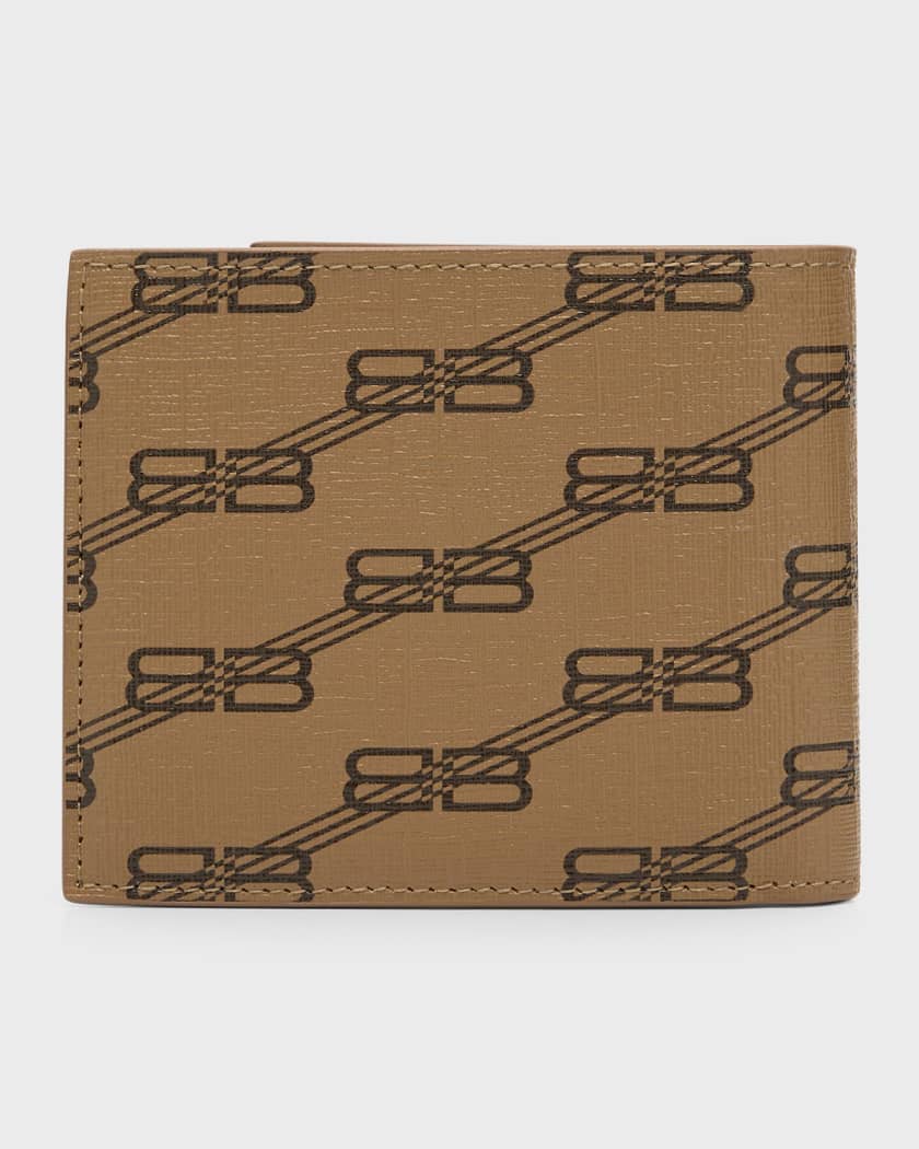 BALENCIAGA Logo-Print Monogrammed Leather Cardholder for Men