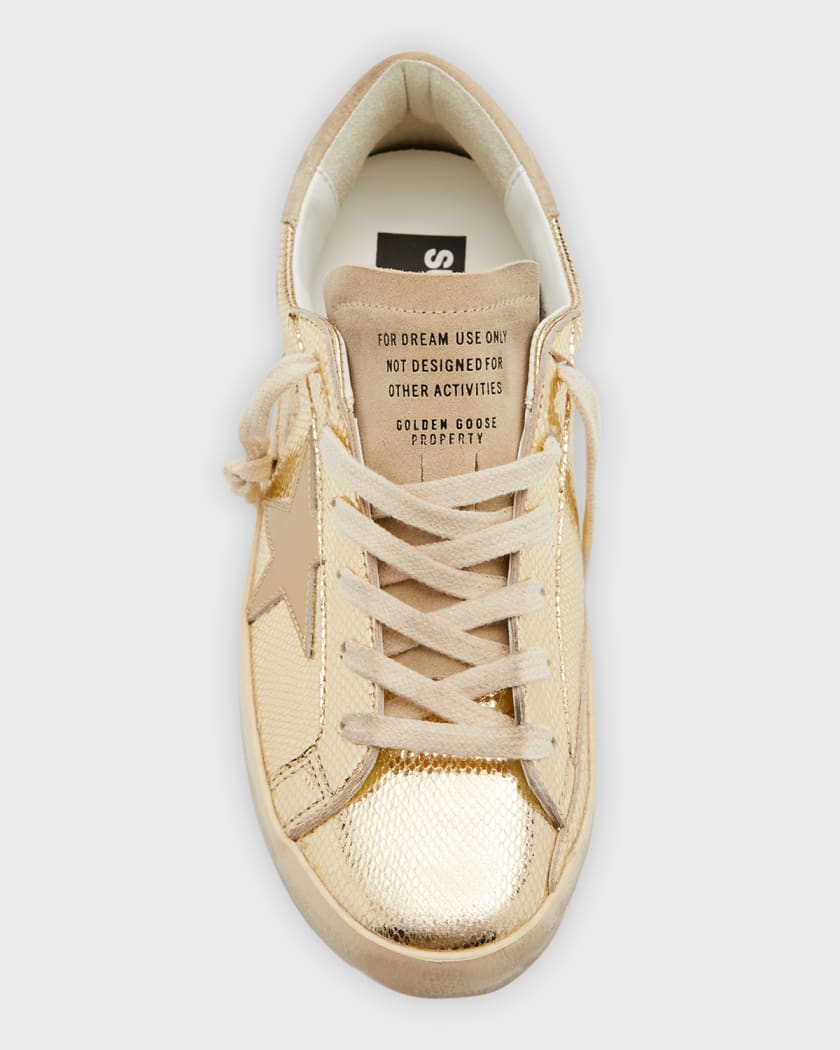Gold golden goose sneakers on sale