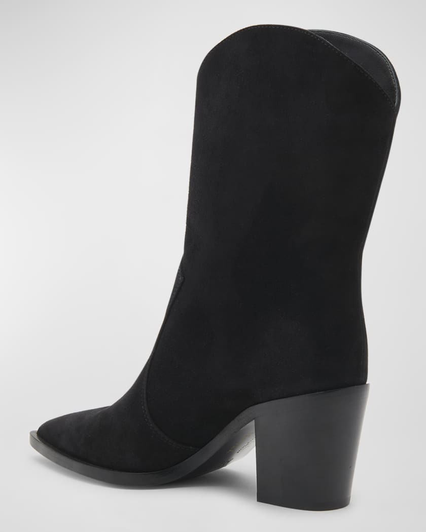 Gianvito Rossi Suede Western Short Boots Neiman Marcus