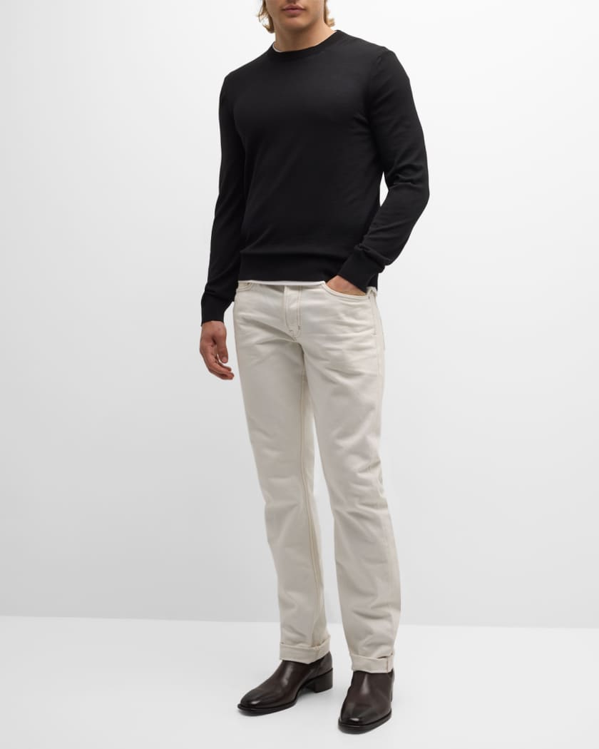 【送料&関税込】Tom Ford Fine Wool Sweater Men's Fine-Gauge Wool Sweater | Neiman Marcus