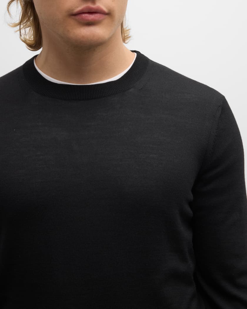 Men's Fine-Gauge Wool Sweater | Neiman Marcus