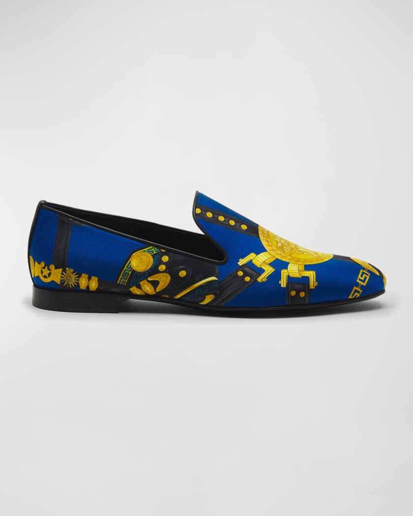 Men s Medusa Print Silk Slippers