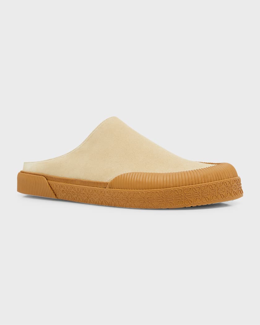 Loewe Men s Vulcanized Suede Mules Neiman Marcus