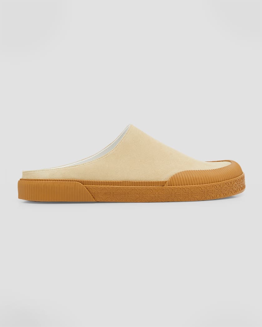 Loewe Men s Vulcanized Suede Mules Neiman Marcus