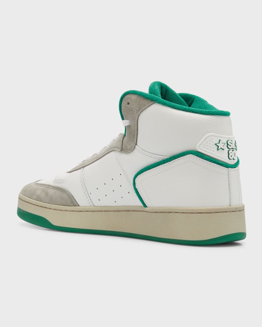 Saint Laurent Men s SL80 Leather High Top Sneakers Neiman Marcus
