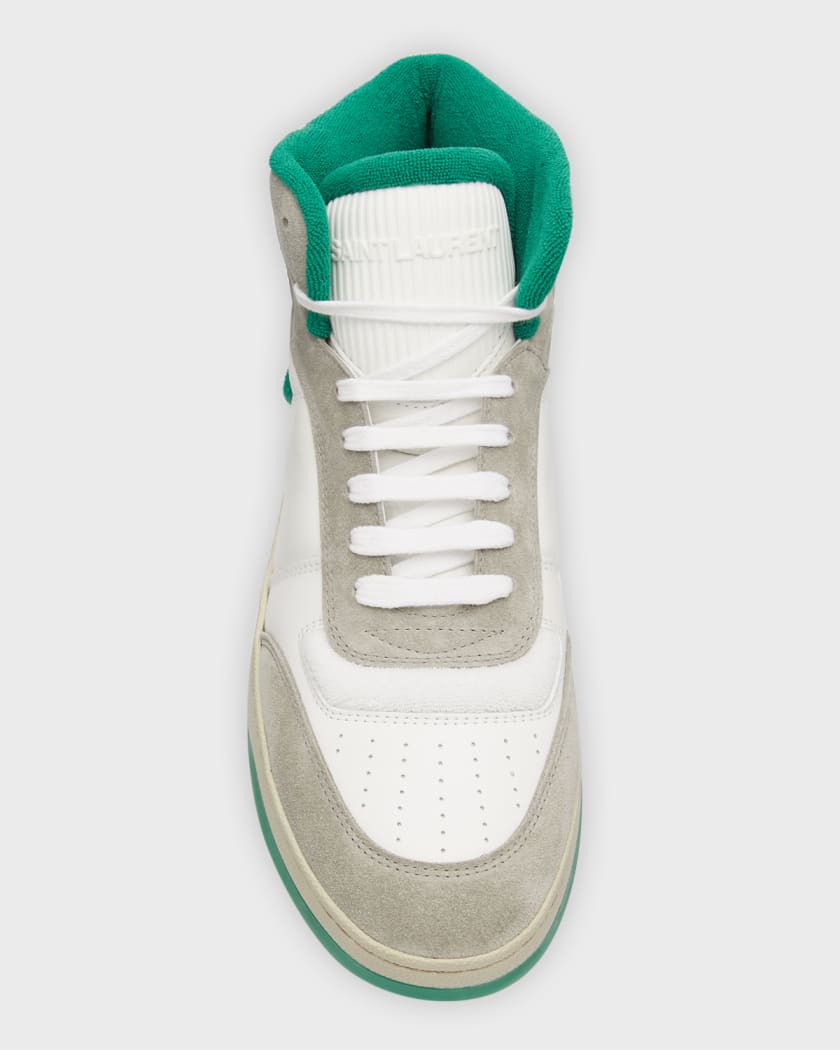 Saint Laurent Men s SL80 Leather High Top Sneakers Neiman Marcus