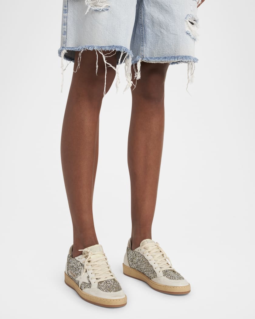 Ballstar Glitter Leather Low-Top Sneakers