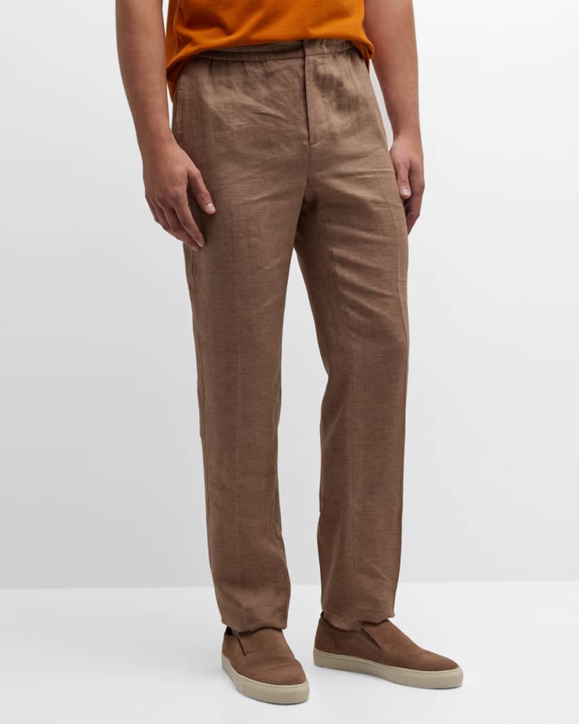 Loro Piana Men's Gadd Stretch Linen Pants | Neiman Marcus