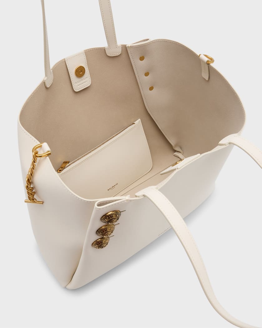 Leather Tote Bag - Pale Gold