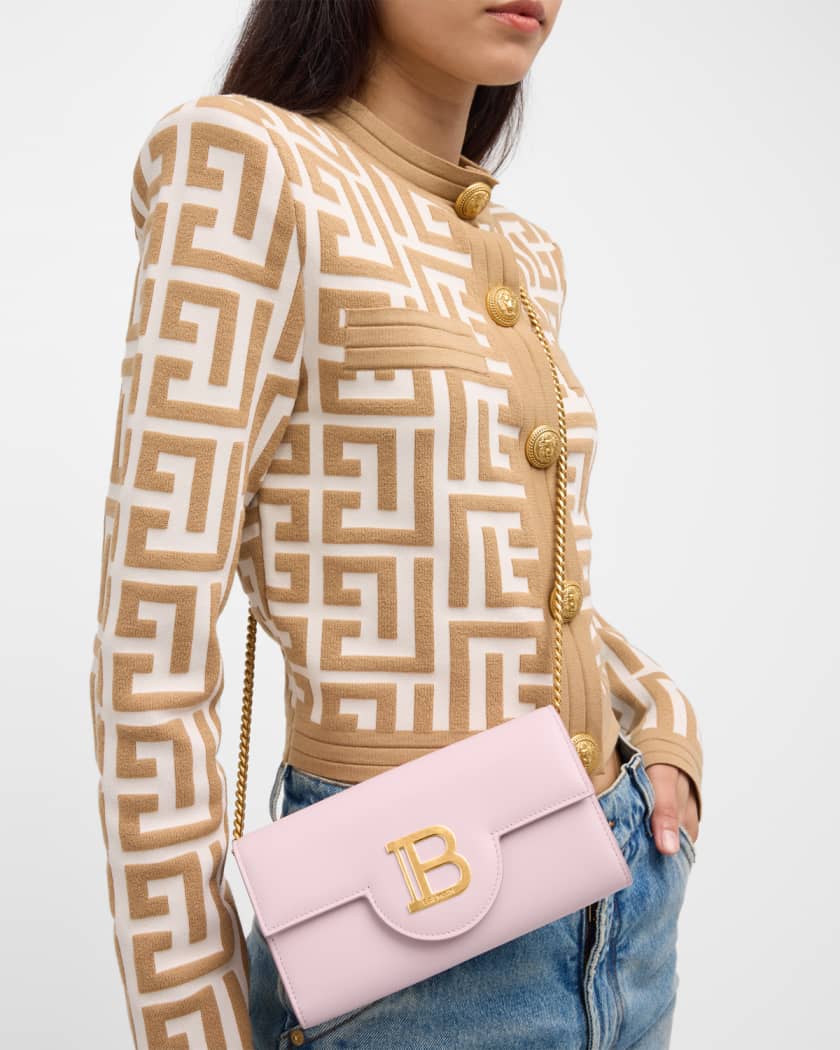 Balmain x Barbie Pink x Yellow Leather Mini Chain Crossbody Flap