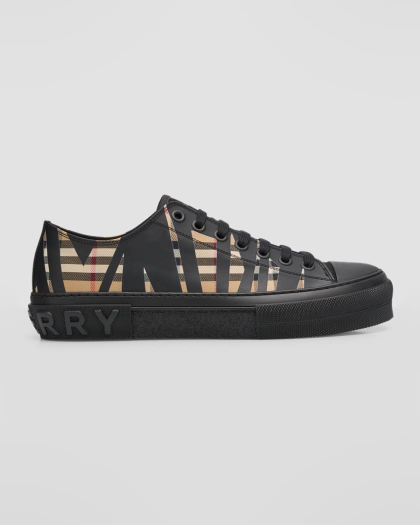 Burberry Men's Sliced Check Low-Top Sneakers | Marcus