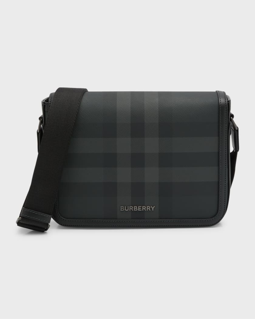 Burberry Men's Leather Small Alfred Messenger Bag - Black